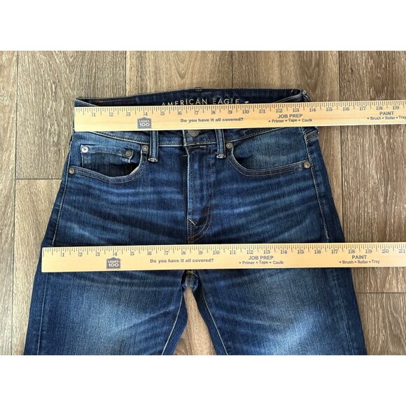 AMERICAN EAGLE NEXT LEVEL AIRFLEX WOMENS 28X30 DENIM BLUE STRETCH SLIM STRAIGHT - Picture 3 of 9